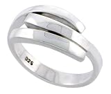 Sterling Silver Flawless Quality Contemporary Wire Ring Band, 3/8 in. (9.5mm) wide