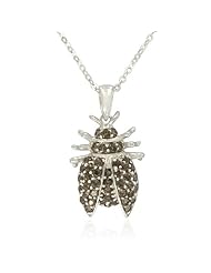 Sterling Silver Round-Shaped Smoky-Quartz Pendant Necklace , 18.5"