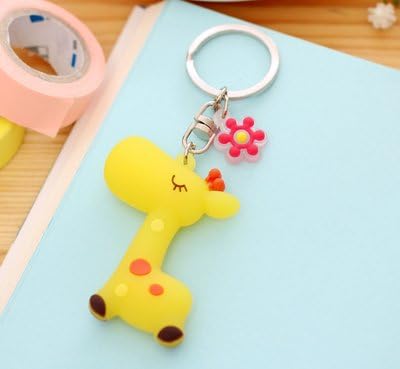 Ey Lovely Cartoon Animal Silicone Keychain Giraffe Keyrings Gift for Christmas / Valentine's Day / Wedding Anniversary / Color Random