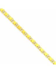 14K Polished Double-Sided Heart Anklet
