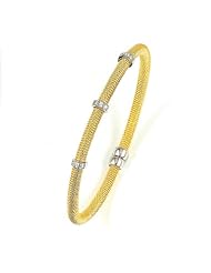Sterling Silver - Silver Cubic Zirconium Bangle