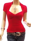 Patty Women Sexy Open Bust Scoop Neck Cap Sleeve Top