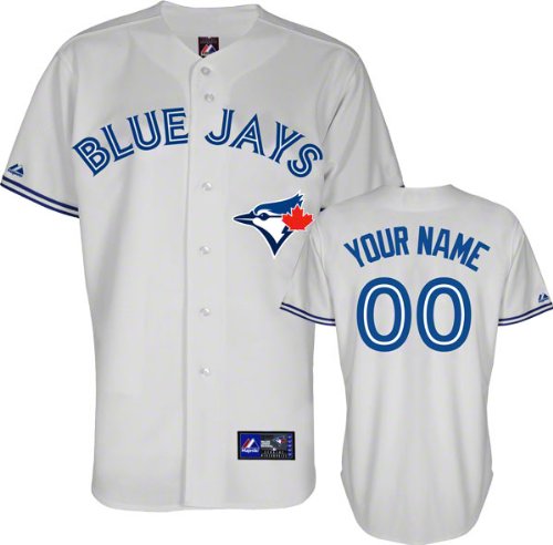 Toronto Blue Jays Majestic -Personalized With Your Name- Home White Replica Jersey