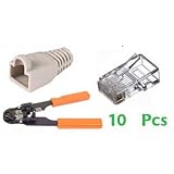 RJ45 Network Crimp Tool 10 Boots & Ends Crimping Kit