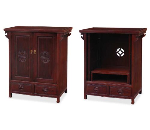 Asian-Style TV Cabinet - Chinese Longevity Design