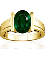 14K Yellow Gold Oval Cut Emerald Solitaire Ring