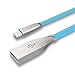 IMKEY Premium 6.5 Feet Tangle-Free Zinc-Alloy Micro USB 2.0 Sync Data Fast Charging Cable for Samsung Galaxy S7/ S6 / Edge, S4/ S3/ Note 5/4 / 2,Google Nexus,LG,HTC,BlackBerry and More - (Blue)