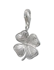 MELINA Charms clip on pendant 4 leaf clover sterling silver 925