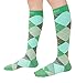 Men/Women Knee High Compression Socks Medium Argyle Green