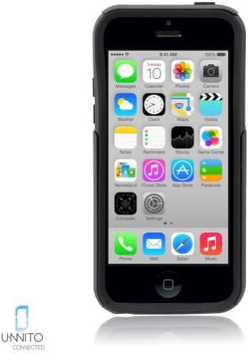 UnnitoTM [HYBRID] *1 Year Warranty* Protective Case [DUAL LAYERED] Commuter Protection Cover [+Free Screen Protector] (Black - iPhone 5C)