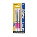 Bazic Silver Top 4-Color Pen with Cushion Grip, Pack of 2 (Pink)