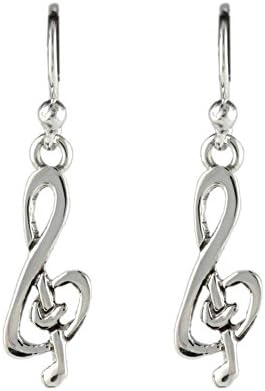 Far Fetched Sterling Silver Treble Clef Earrings