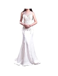 Satin Mermaid 2015 Floor Length Beaded Sheer Evening Dress/Prom Dress/Wedding Dress 