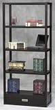 Review Linon 81020C70-01-KD-U / Linon Alden Bookcase, Black Ash