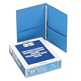 Oxford 57701 Twin Pocket Portfolios with Three Tang Fasteners, Light Blue, 25 per Box