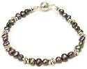 Unique Freshwater Pearl Bracelet / anklet by Dragonheart - Peacock colour - AM2241 - 25cm