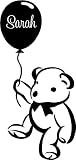 Teddy bear balloon with personalized name cute wall art wall sayings