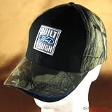 FORD BUILT TOUGH COTTON POLY BASEBALL CAP * CAMO / BLACK ADJUSTABLE