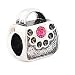 Pink Gem-Set Handbag Slide-on. Slide-off Charm or Bead - Pandora Charm Bracelet Compatible