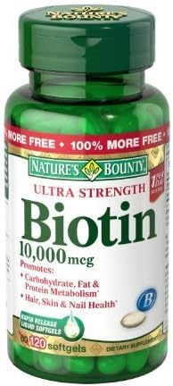 Natures Bounty Ultra Strength Biotin 10,000mcg - 60 Count (Pack of 2) by Us Nutrition Inc