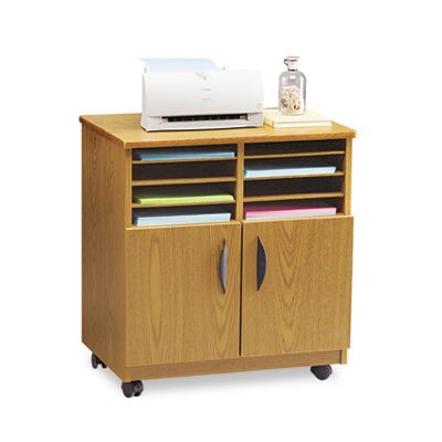Safco 1851MO Mobile Laminator Stand, 6-Shelf Sorter, 28-1/8 x 19-3/4 x 30-1/2, Oak