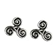 Celtic Triskelion Triple Spiral -Stud Earrings Sterling Silver