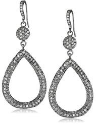Dyanne Belle "Eternity Earrings Collection" Blackened Silver with Pave Grey Diamonds Dazzling Drop Earrings