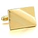 INBLUE Men's Rhodium Plated Cufflinks Gold Square Shirt Wedding