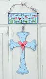 SohoDecor Vibrant Vintage Crosses - Faith, Hope, Love for Religious Art and Gift