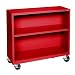 Sandusky Lee BM10361830-01 Red Steel Mobile Book Case, 36" Height x 36" Width x 18" Depth, 2 Shelves