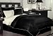 11pc Full Bed in a Bag Black Comforter Set -1000tc Egyptian Cotton Sheet Set Included