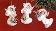 Set of 3 Snow Fall Valley White Angel Christmas Ornaments