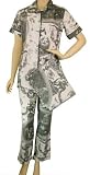 Black Toile French Elegant Design Short Sleeve Pajamas ~ 3 sizes by PD