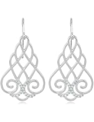 1/4 Carat Vintage Diamond Lattice Earrings in Sterling Silver