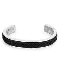 Leather cuff bracelet, Rancho - Collectible Taxco Silver Cuff Bracelet with Leather