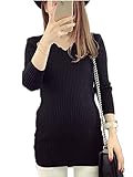 （TPGROWIN） マタニティ ウェア ニット セーター Vネック 妊婦服 防寒 タイト カジュアル あったか 産前 産後 全5色 (Free, ブラック)