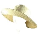 BIG Brim Cotton Ribbon Braid Sun Beach Floppy Hat Beige