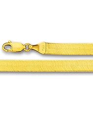 14K Yellow Gold Imperial Herringbone Chain Bracelet - Width 3.0 mm - Length 7 Inch