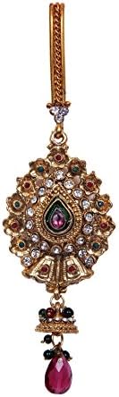 Pink Green Polki Jhumka Challa Waist Key Chain Satka