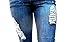E-LINE WOMANS PLUS SIZE BLUE Denim 1826 JEANS Skinny LEG Ripped Distressed Pants
