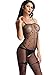 Amoretu Womens Lingerie Sheer Bodystocking Crotchless Pantyhose Black Striped Tights