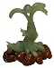 Carved jade carp fish spouting water, fitted wooden stand included Image