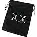 Black Velvet Feel Tarot Bag with Triple Moon