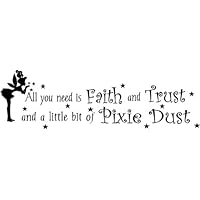 All you need is faith and trust and a little bit of pixie dust wall art wall sayings