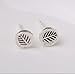 S.leaf Vintage S925 Round Leaf Stud Earrings Mini Fossil Leaf Stud Earrings Sterling Silver (leaf fossil)