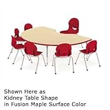 4000 Series Horseshoe Activity Table with Short Legs Glides: Nylon Glides, Color: Medium Oak