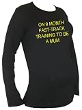 9 Month Training To Be A Mum - Maternity T-Shirt, Gift for New Mum BLACK, Large, L