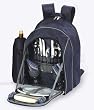 On-The-Go Backpack Picnic Set for 2 With Detachable Wine Carrier - Navy Blue