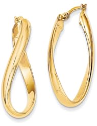 Oval Bent Hoops in 14K Yellow Gold, 35mm (1 3/8")