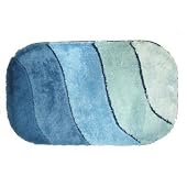 Wave Pattern Blue Bathroom Mat Bath Rug (55cm x 90cm) (Blue)